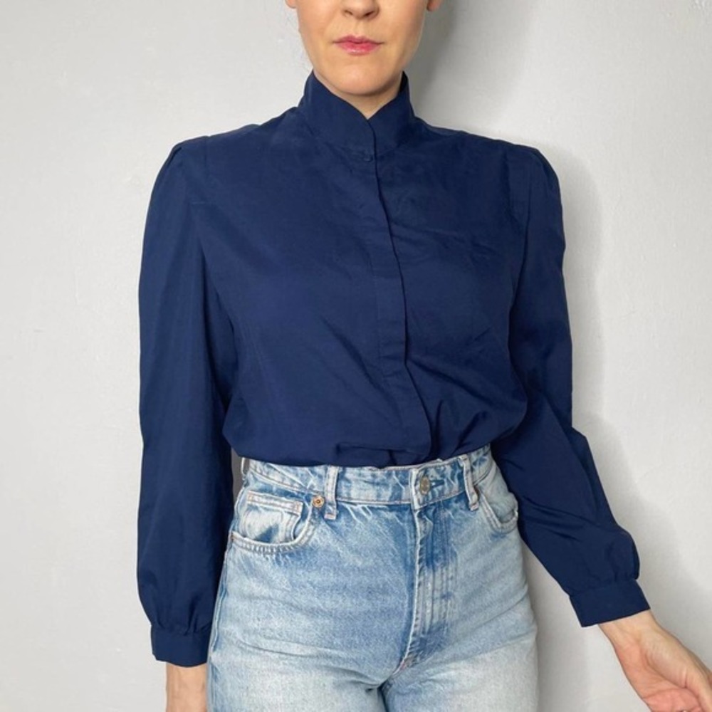 Vintage navy blue blouse